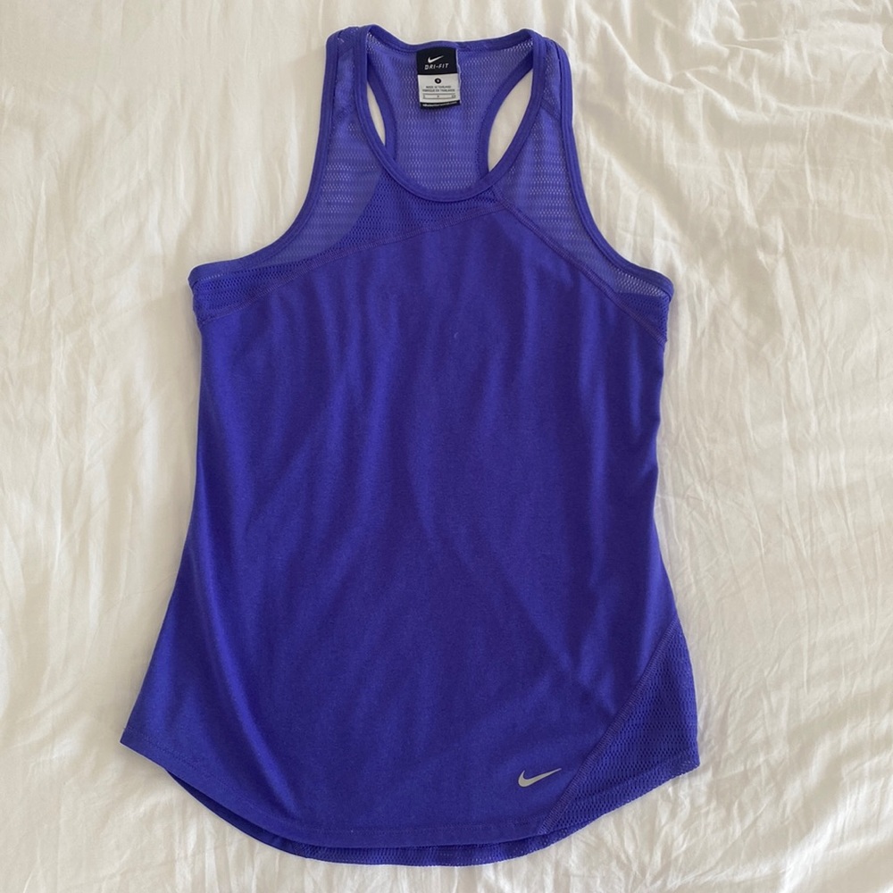 Nike purple racer back mesh tank top